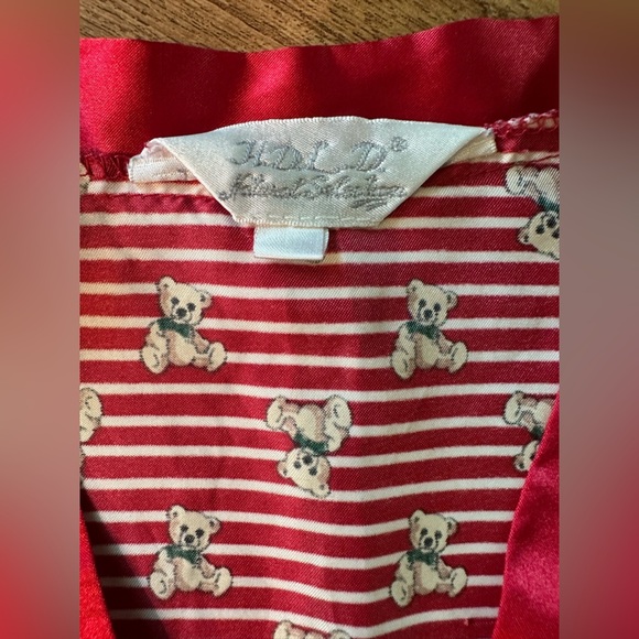 Vintage Stripped Teddy Bear Button Up Pajama Top. - Picture 3 of 7
